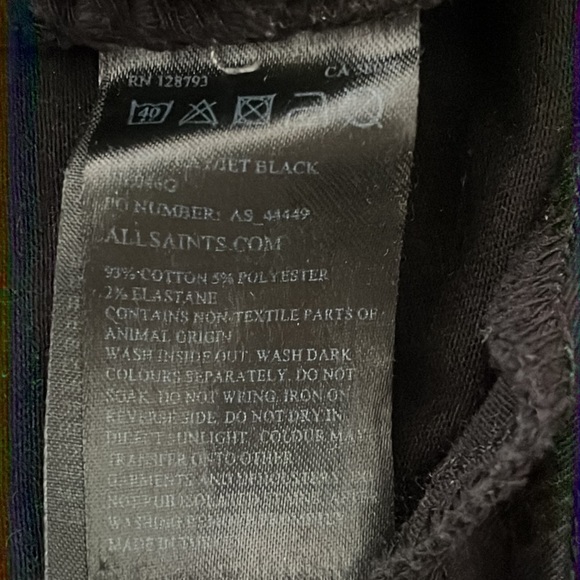 2 pair of AllSaints Mast Fit jeans Bundle - Picture 9 of 9